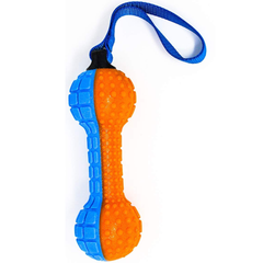 Brinquedo Halteres De Borracha Com Puxador 17,7cm