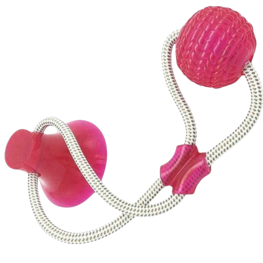 Brinquedo Cabo De Guerra Com Ventosa E Bola Pequena Cor Rosa