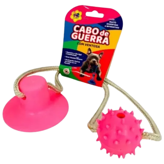 Brinquedo Cabo De Guerra Com Ventosa E Bola Cravo Cor Rosa