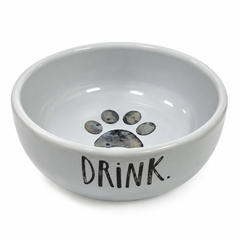 Bebedouro De Cerâmica Drink Pequeno Para Cães E Gatos – Cinza