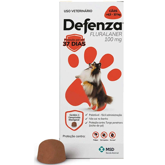 Antiparasitário Defenza 100mg Para Cães De 4,5 A 10kg