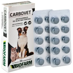 Antidiarreico Carbovet Para Cães E Gatos Com 20 Comprimidos