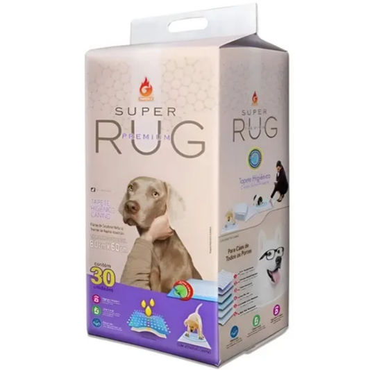 Tapete Higiênico Super Rug 80x60cm Com 30 Unidades