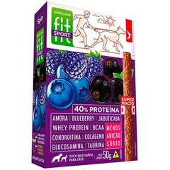 Petisco Stick Fit Para Cães Sabor Amora, Blueberry E Jabuticaba 50g