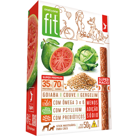 Petisco Stick Fit Para Cães Sabor Goiaba, Couve & Gergelim 50gr