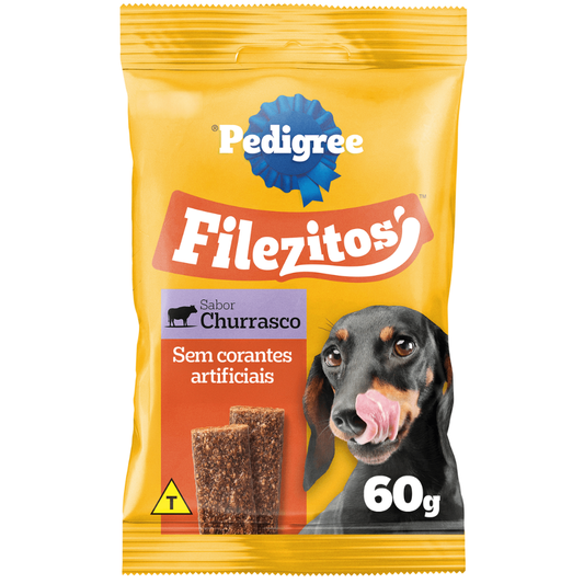 Petisco Pedigree Filezitos Para Cães Adultos Sabor Churrasco 60gr