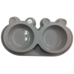 Comedouro Duplo Frog Para Cães E Gatos