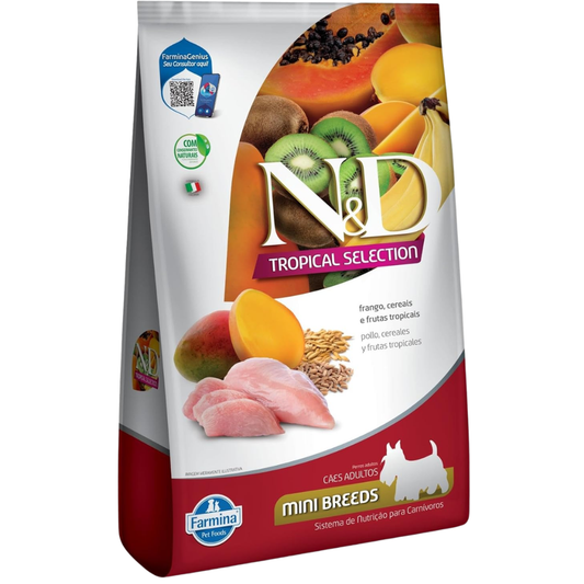 Ração N&d Para Cães Adultos Raças Pequenas Sabor Frango, Cereais E Frutas Tropicais 2,5kg