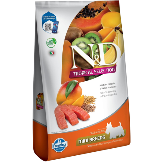 Ração N&d Para Cães Adultos Raças Pequenas Sabor Salmão, Cereais E Frutas Tropicais 2,5kg