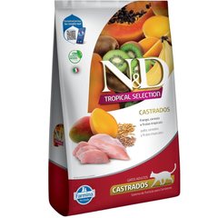 Ração N&d Para Gatos Castrados Sabor Frango, Cereais E Frutas Tropicais 1,5kg