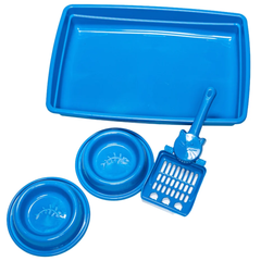 Bandeja Higiênica Pop Kit 4 Em 1 Cor Azul