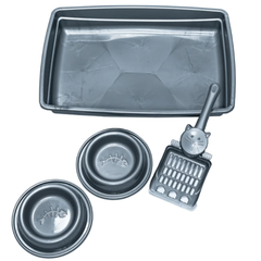 Bandeja Higiênica Pop Kit 4 Em 1 Cor Prata
