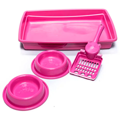 Bandeja Higiênica Pop Kit 4 Em 1 Cor Rosa
