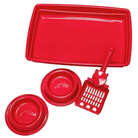 Bandeja Higiênica Pop Kit 4 Em 1 Cor Vermelho