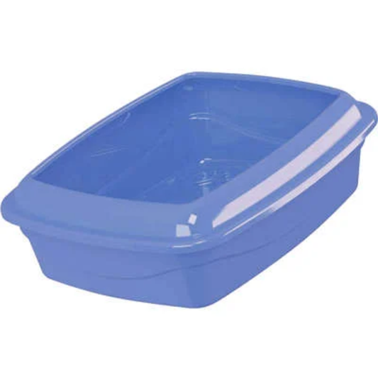 Bandeja Higiênica Tamanho Grande Com Borda Alta Cor Azul