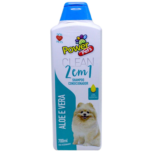 Shampoo & Condicionador Power Pets Clean 2 Em 1 Aloe E Vera 700ml