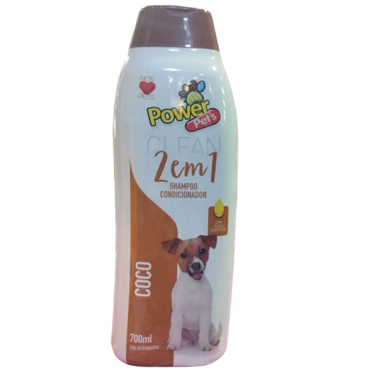 Shampoo & Condicionador Power Pets Clean 2 Em 1 Coco 700ml