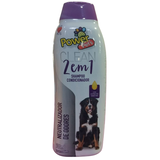 Shampoo & Condicionador Power Pets Clean 2 Em 1 Neutralizador De Odores 700ml
