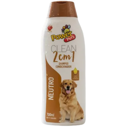 Shampoo & Condicionador Power Pets Clean 2 Em 1 Neutro 700ml