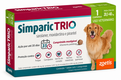 Simparic Trio Antipulgas E Vermífugo Para Cães 20,1 A 40 Kg 1 Comprimido – Zoetis