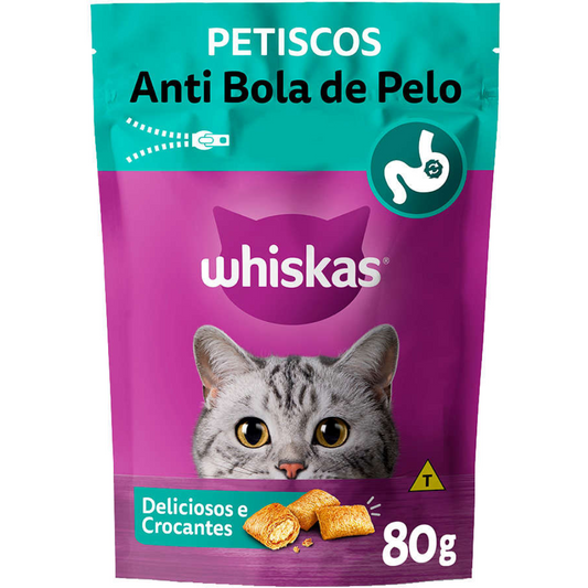 Petisco Gato Whiskas Anti Bolas De Pelos Para Gatos Adultos 80g