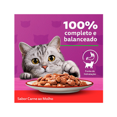 Ração Úmida Whiskas Lata Sabor Carne Ao Molho Para Gatos Adultos 290gr