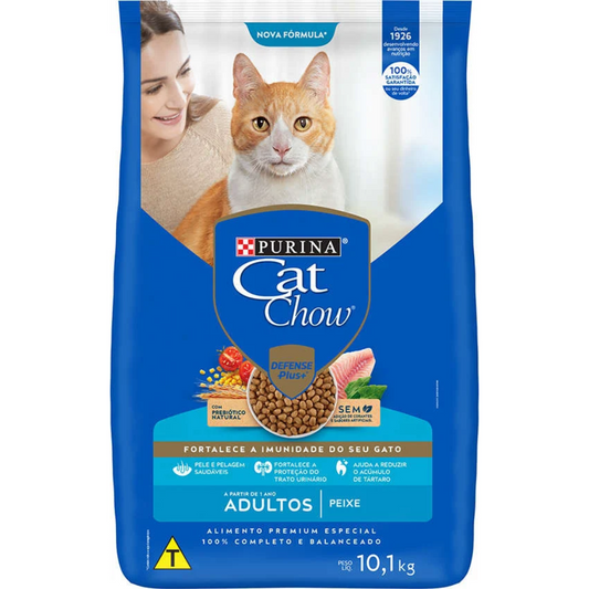 Ração Cat Chow Para Gatos Adultos Sabor Peixe 10,1 Kg