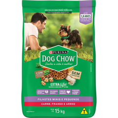 Ração Cão Filhote Raças Pequenas Dog Chow Sabor Carne,frango E Arroz 15kg