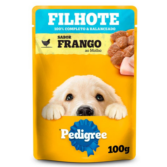 Ração Úmida Pedigree Sachê Sabor Frango Ao Molho Para Cães Filhotes 100gr