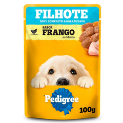 Ração Úmida Pedigree Sachê Sabor Frango Ao Molho Para Cães Filhotes 100gr