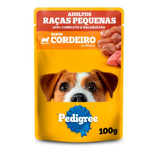 Ração Úmida Pedigree Sachê Sabor Cordeiro Ao Molho Para Cães Adultos De Raças Pequenas 100gr
