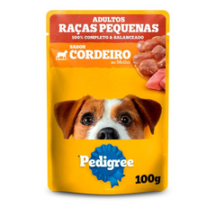 Ração Úmida Pedigree Sachê Sabor Cordeiro Ao Molho Para Cães Adultos De Raças Pequenas 100gr