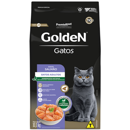 Ração Golden Para Gatos Adultos Sabor Salmão 10,1kg