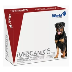 Antiparasitário Vermifugo Sarnicida Ivercanis 6mg Com 4 Comprimidos Comestiveis