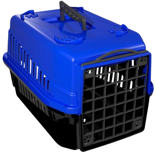 Caixa De Transporte Cor Azul Nº 1 Para Cães E Gatos