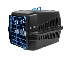 Caixa De Transporte Com Porta Azul Nº 2 Para Cães E Gatos