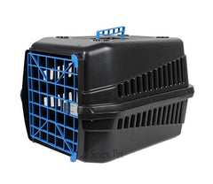 Caixa De Transporte Com Porta Azul Nº 3 Para Cães E Gatos