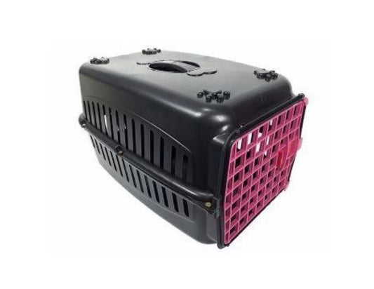 Caixa De Transporte Com Porta Rosa Nº 3 Para Cães E Gatos