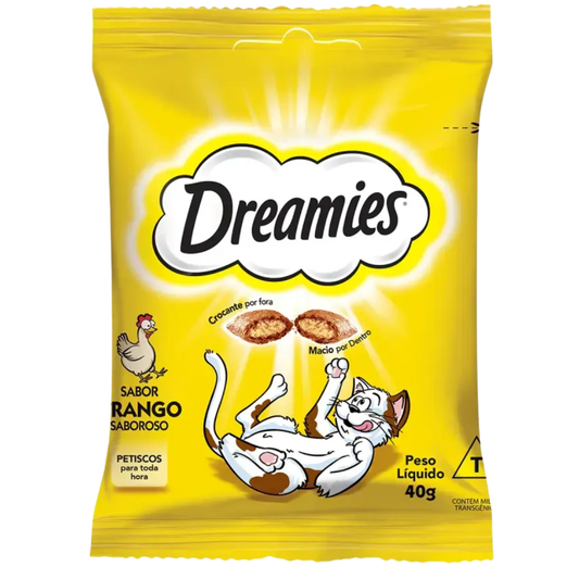 Petisco Dreamies Sabor Frango Saboroso Para Gatos Adultos 40gr