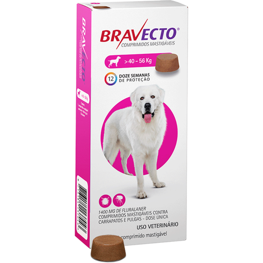 Antipulgas E Carrapatos Bravecto 1400mg Para Cães De 40 A 56kg