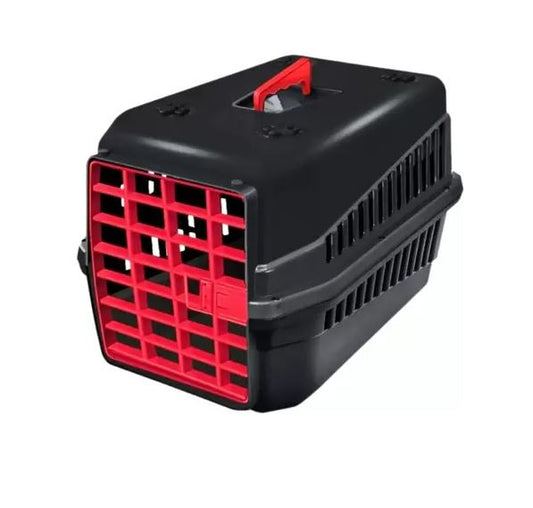 Caixa De Transporte Com Porta Vermelha Nº 3 Para Cães E Gatos