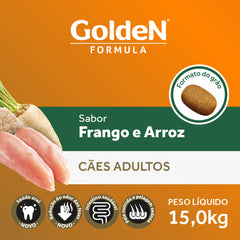 Ração Golden Fórmula Para Cães Adultos Sabor Frango E Arroz 15 Kg