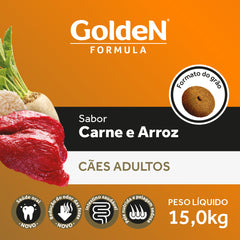 Ração Golden Fórmula Para Cães Adultos Sabor Carne E Arroz 15 Kg