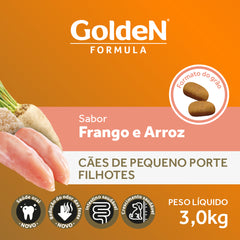 Ração Golden Fórmula  Para Cães Filhotes De Porte Pequeno Sabor Frango E Arroz 3kg