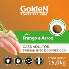 Ração Golden Power Training Para Cães Adultos Sabor Frango E Arroz 15kg