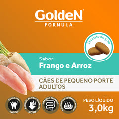 Ração Golden Fórmula Para Cães Adultos De Porte Pequeno Sabor Frango E Arroz 3kg