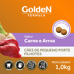 Ração Golden Fórmula Para Cães Filhotes Raças Pequenas Sabor Carne E Arroz 1kg
