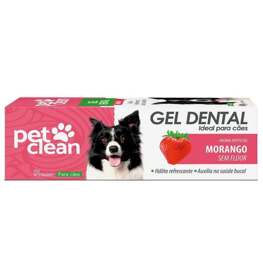 Gel Dental Pet Clean Para Cães Sabor Morango 90gr