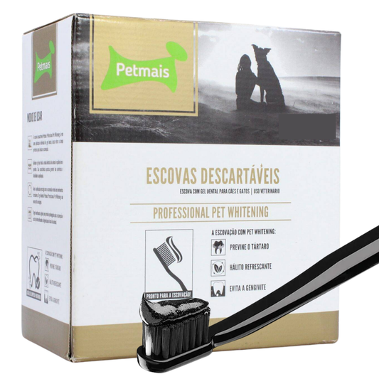 Escovas Descartáveis Petmais Com Gel Dental 5gr Para Cães E Gatos - 1 Unidade