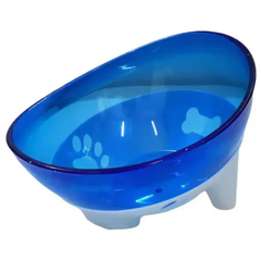 Comedouro Inclinado Cor Azul Com Gliter 600ml Para Cães E Gatos